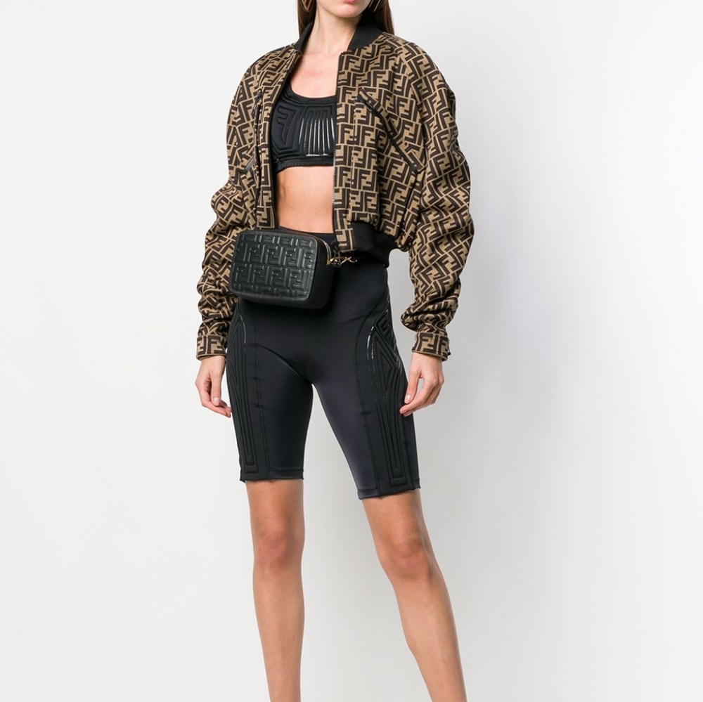 🔥🔥Sale clear out😍Fendi FF Monogram Bomber Cropped Jacket